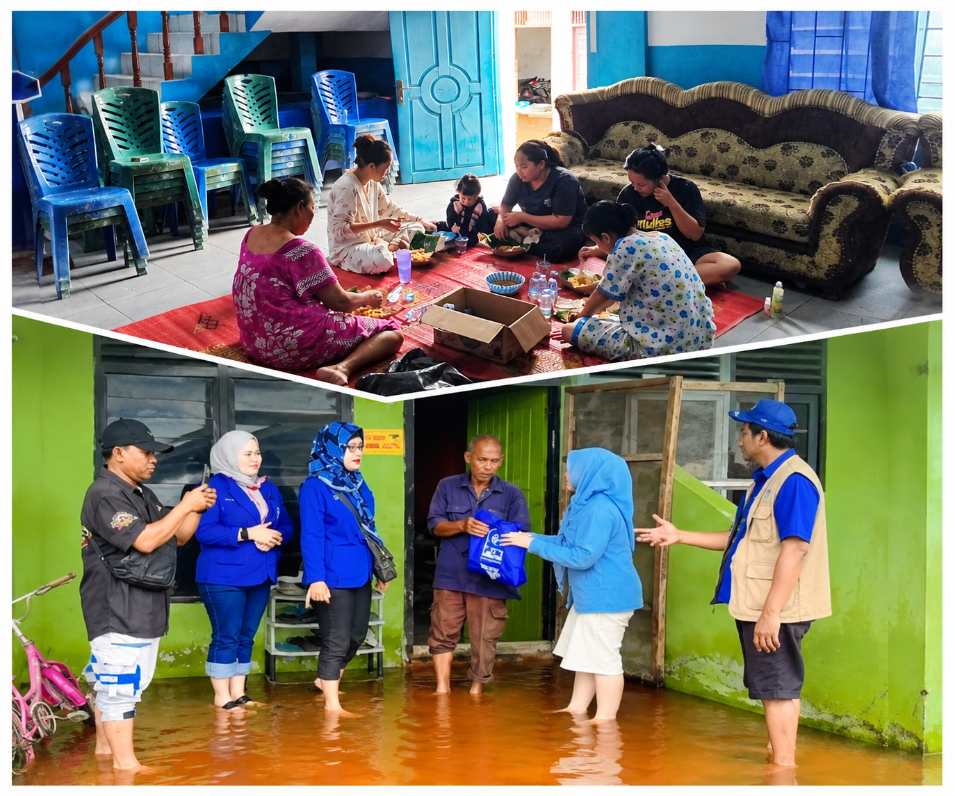 Rumah Warga Masih Terendam, Rumah PAN Dumai Jadi Pengungsian Sementara
